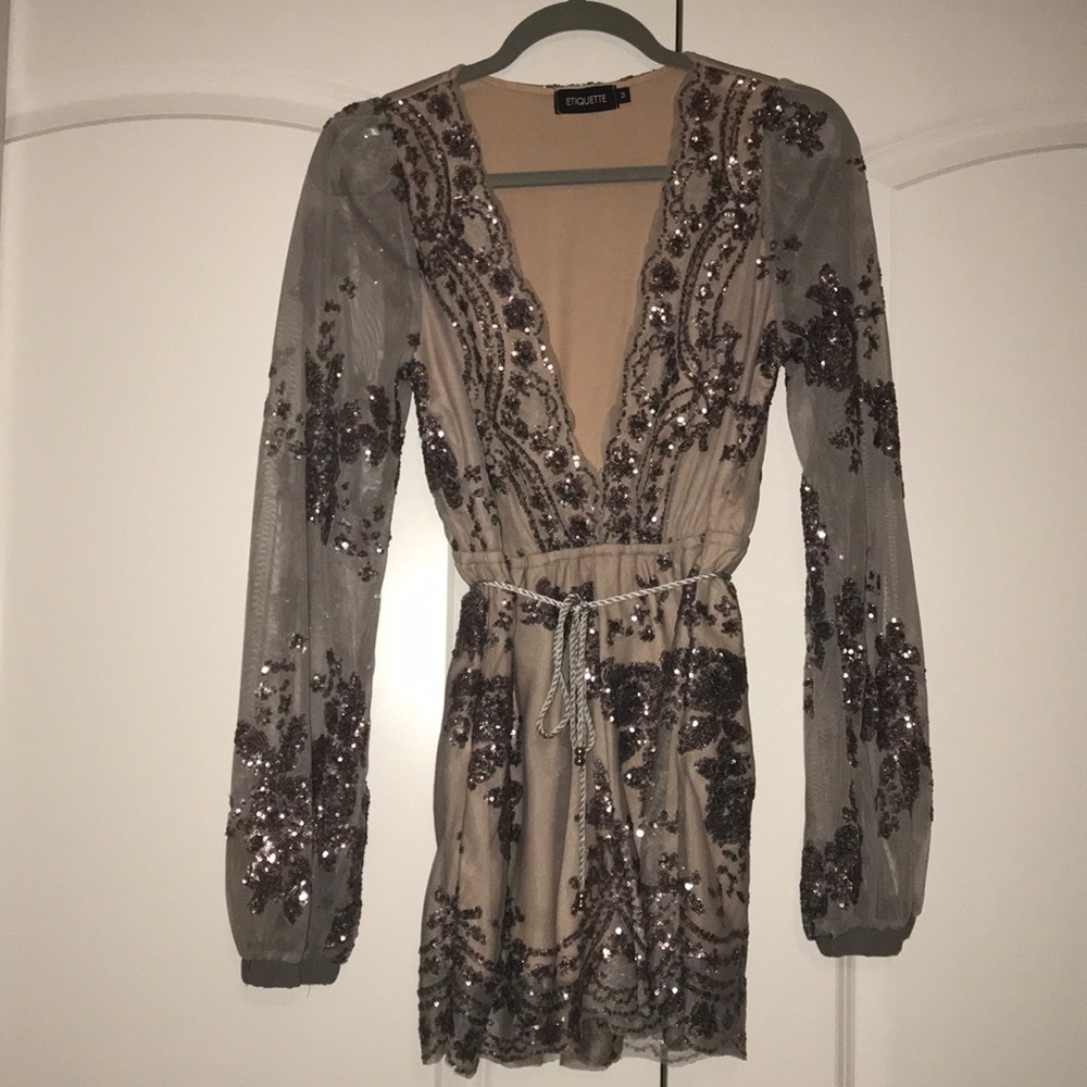 Sparkle gray/ silver romper